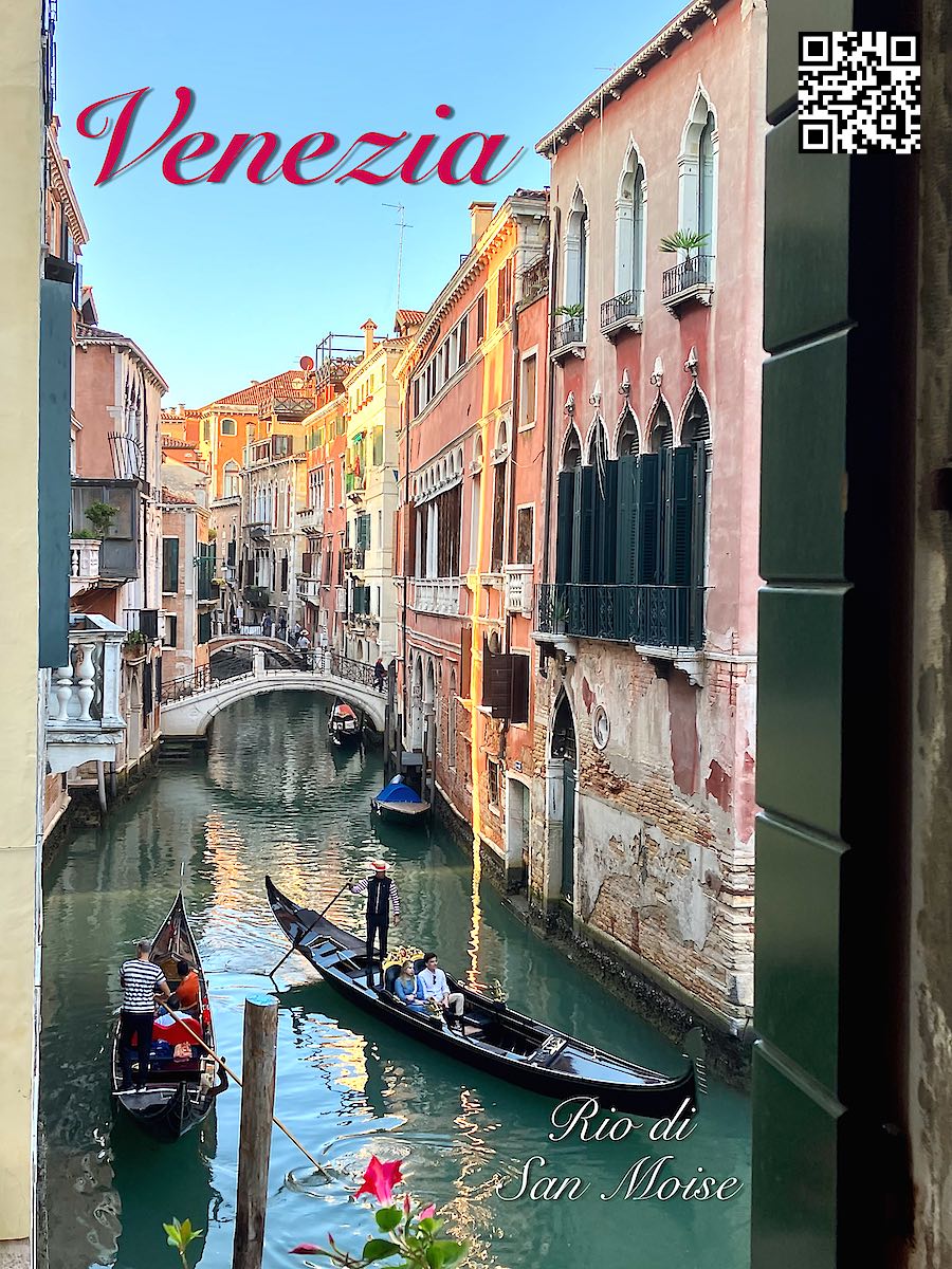 Italy Italia Venice Venzia Rio di San Moise Gondola