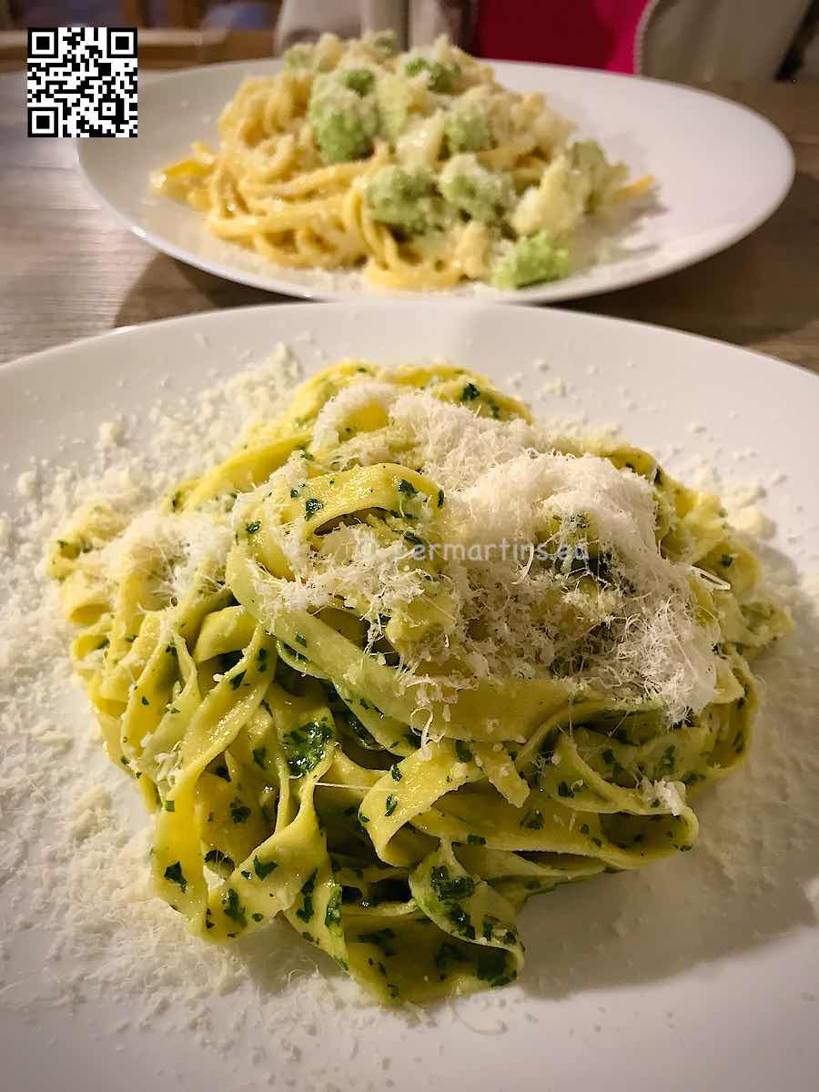Italy Rome Labottega Pastificio con Cucina Roma local lunch restaurant with homemade Tagliatelle pasta.