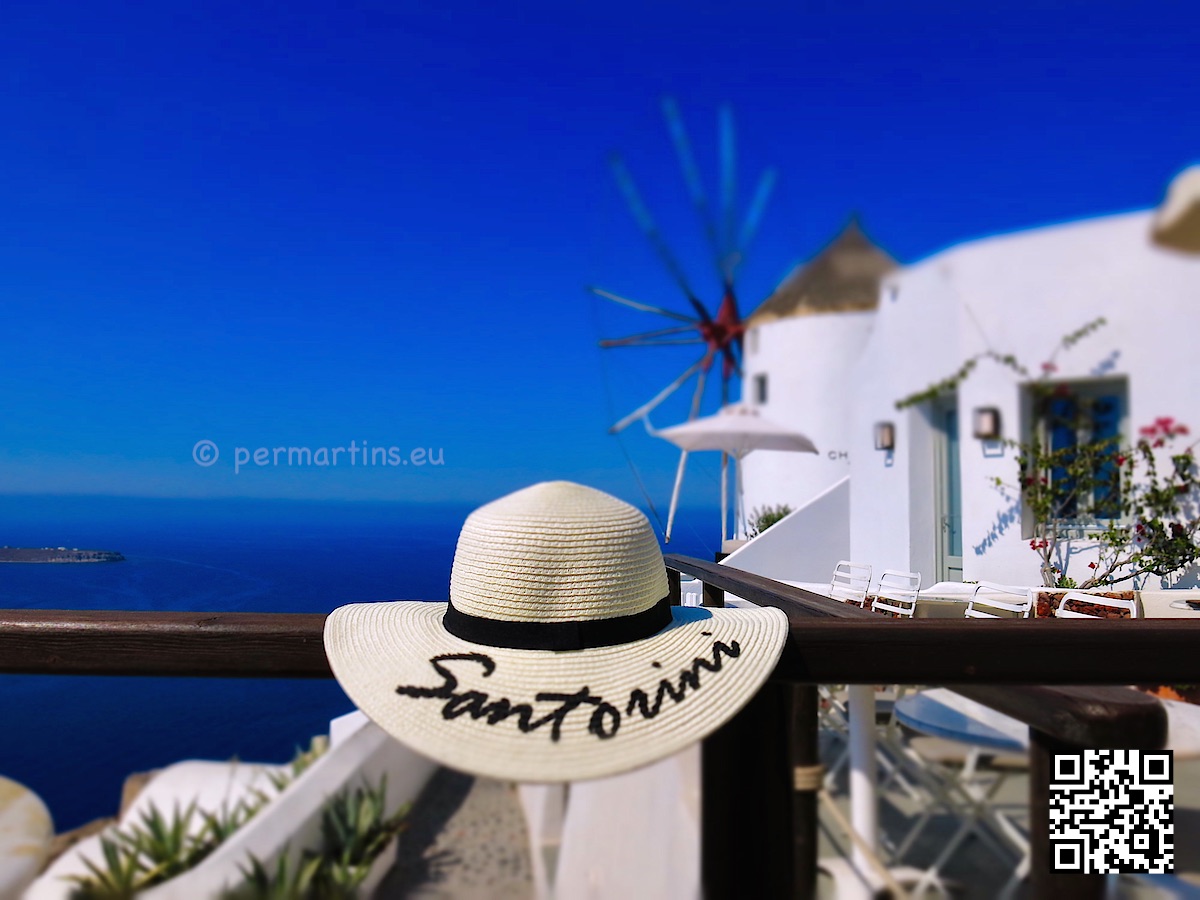 Greece Santorini Oia hat windmill