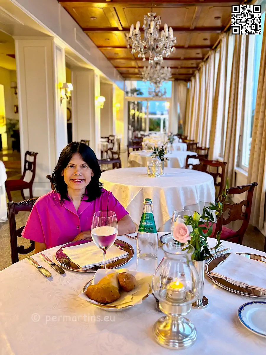 italy Sardinia Alghero Villa Las Tronas woman waiting for dinner.