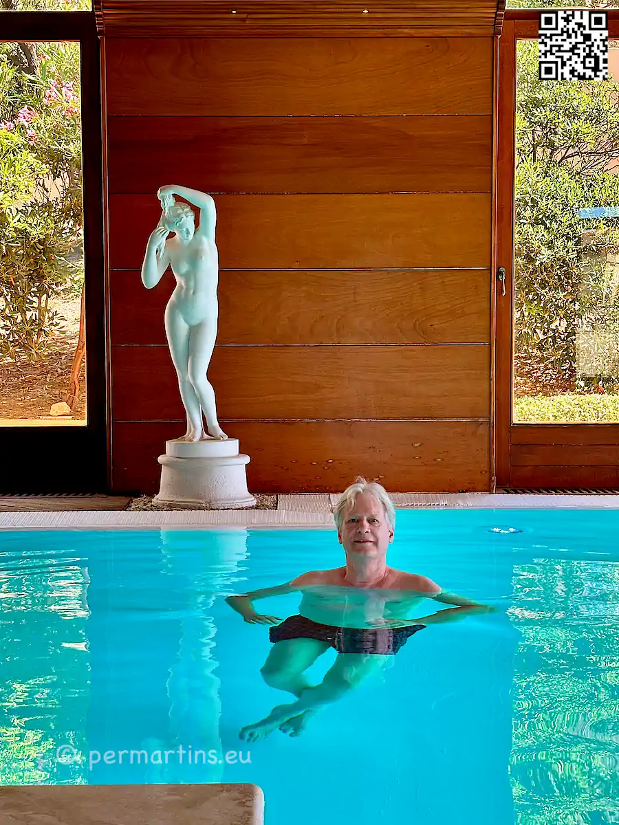 italy Sardinia Alghero Villa Las Tronas man a in a large indoor spa pool